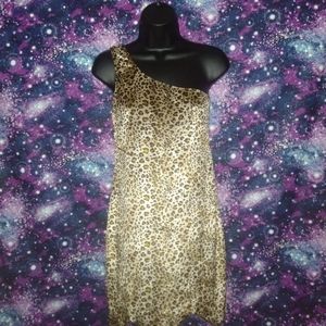 Dreamgirl Velvet Cheetah Print One Shoulder Dress